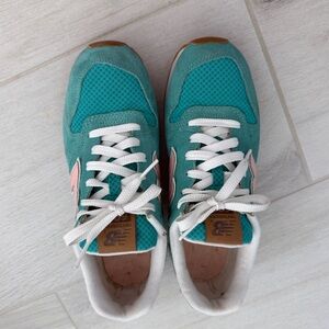 Teal and Pink New Balance Sneakers with White Laces